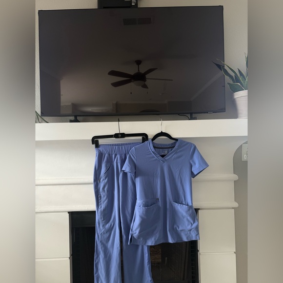 White Cross Other - Ceileste CRFT White Cross 5 pocket bootcut scrub pants with 3 pocket scrub top